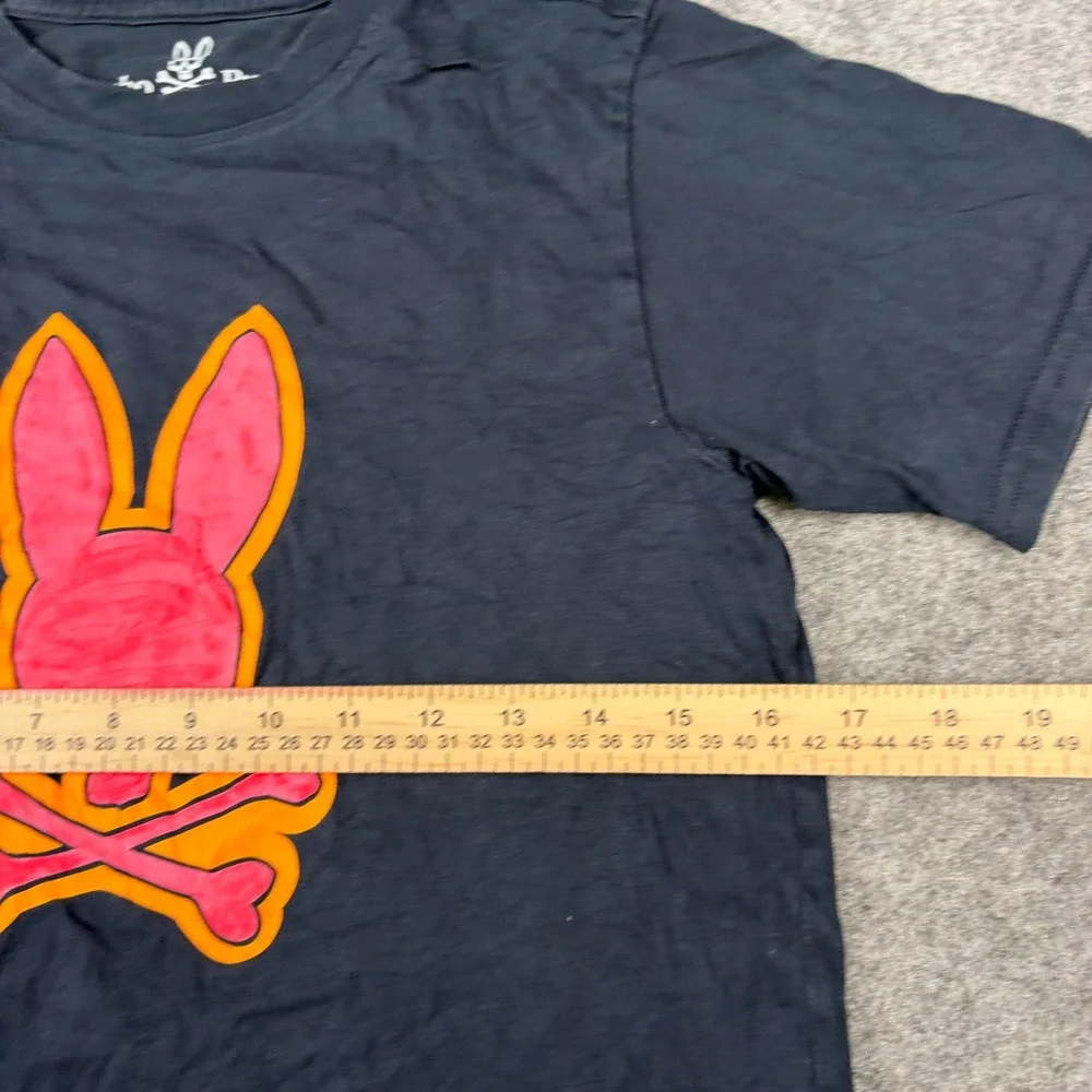 Psycho Bunny T Shirt Boys Large 14/16 Black Neon Graphic Logo Pima Cotton